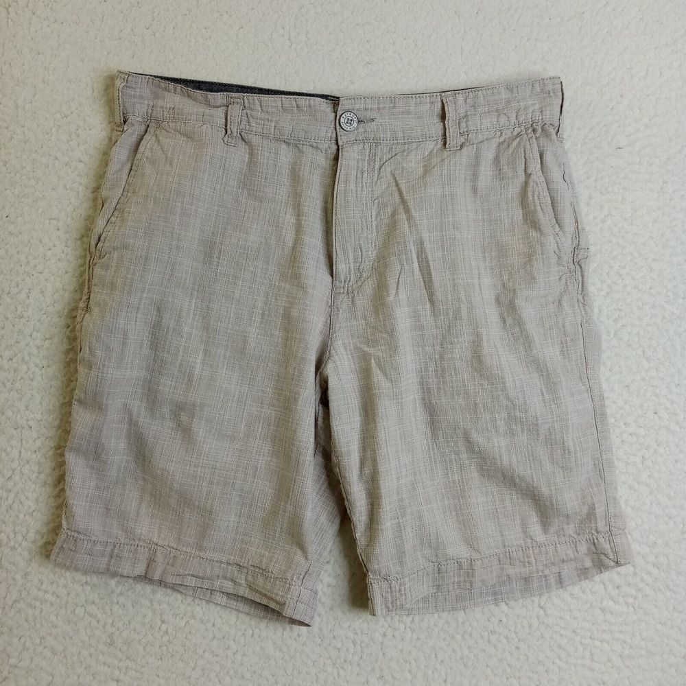 Retrofit Brand Shorts Mens 34 Flat Front Beige/Gray Outdoor Casual‎ Cotton
